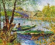 Vincent Van Gogh Fishing in the Spring oil painting reproduction